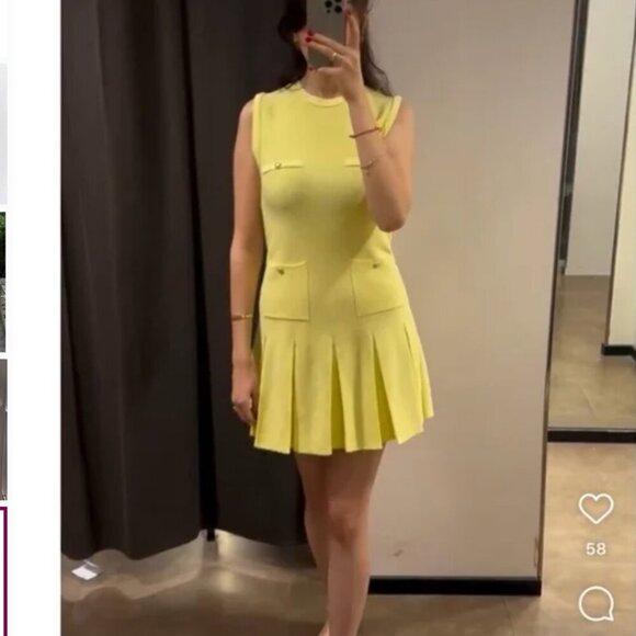 ZARA BOX PLEAT MINI DRESS Size XL NEW WITH TAG! - Picture 5 of 11